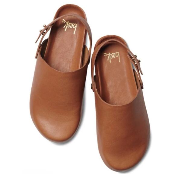 Beek Brant Leather Tan Brown Mules Clogs NIB - Picture 8 of 11